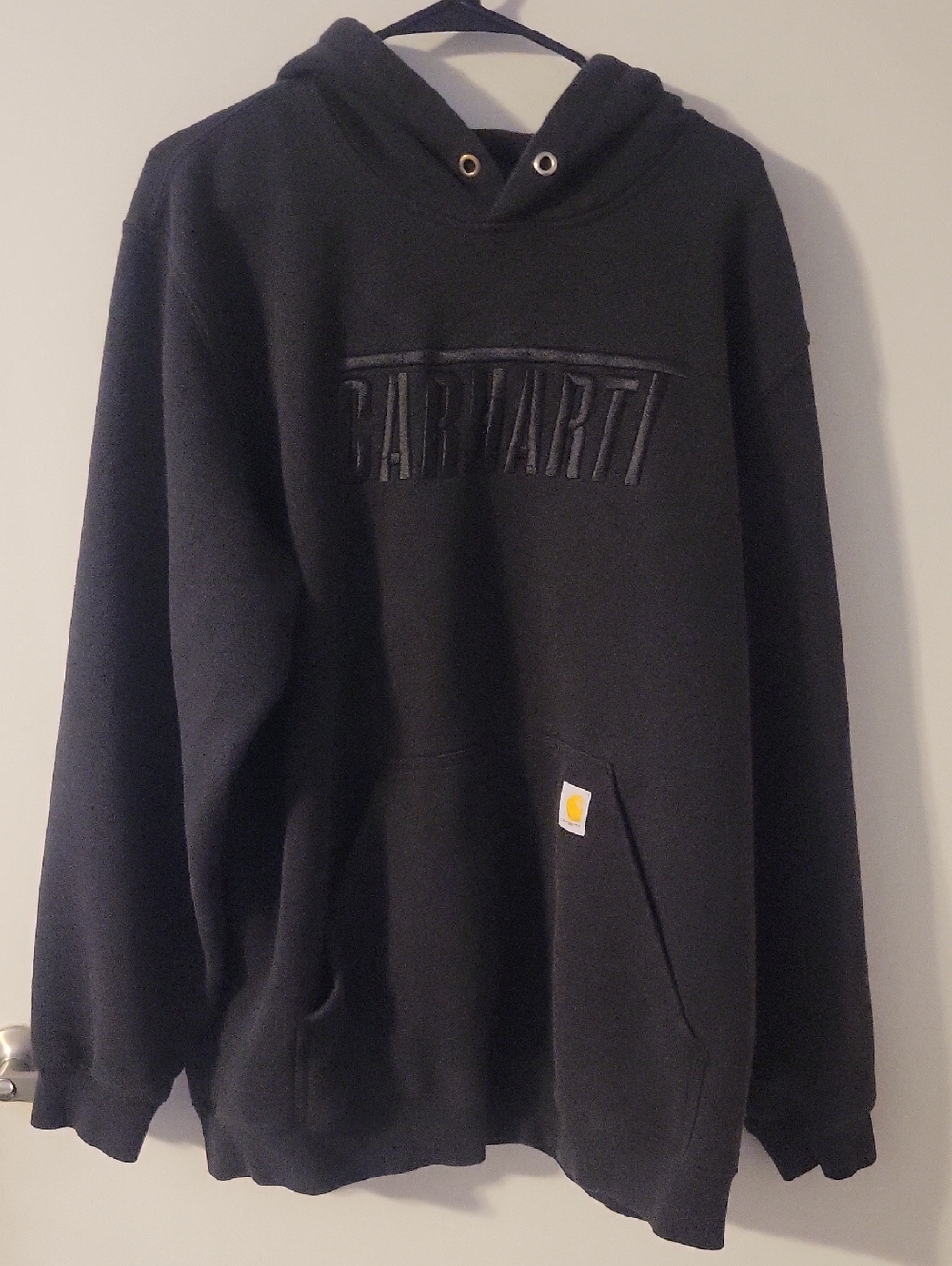 Carhartt Black Pullover Hoodie with Raised Logo